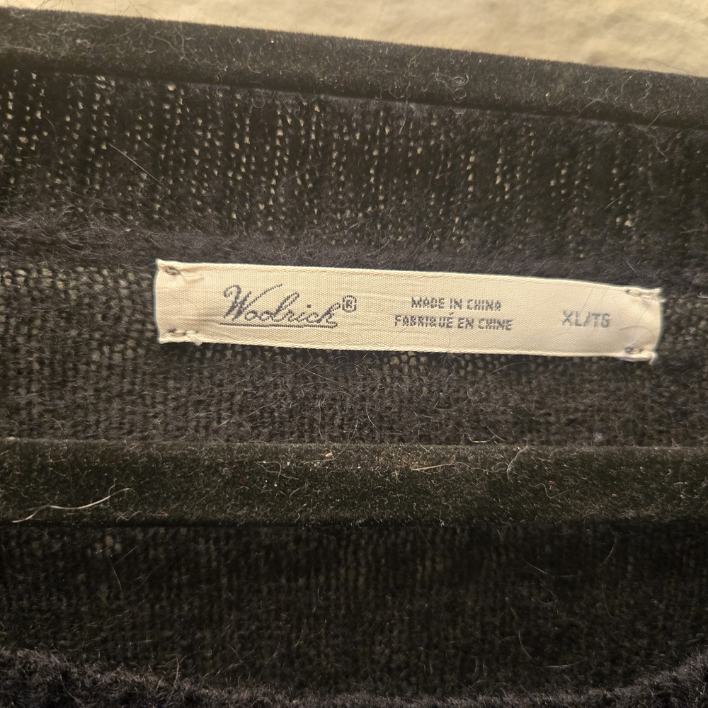 Woolrich Ski Sweater Black Wool Blend Alpine Lodge Graphic XL - Picture 11 of 12
